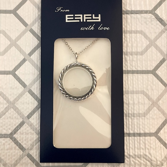 🆕 EFFY Silver Plated Locket Pendant Charm Necklace - Picture 6 of 7